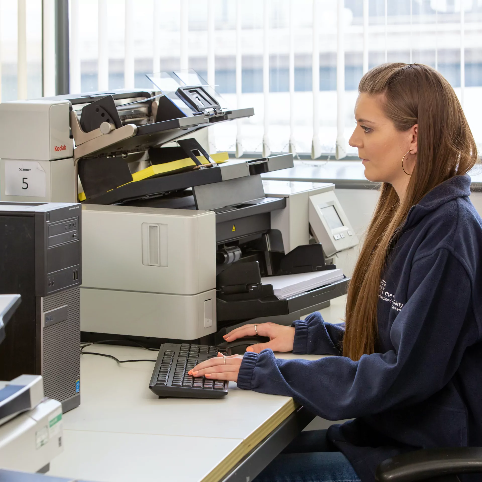 Documents being scanned