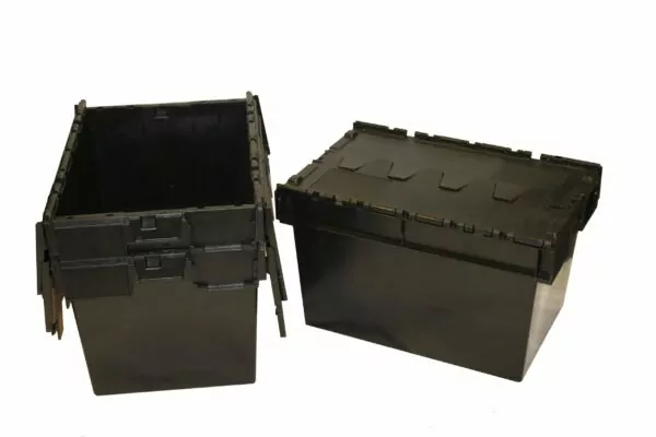 black storage box with lid